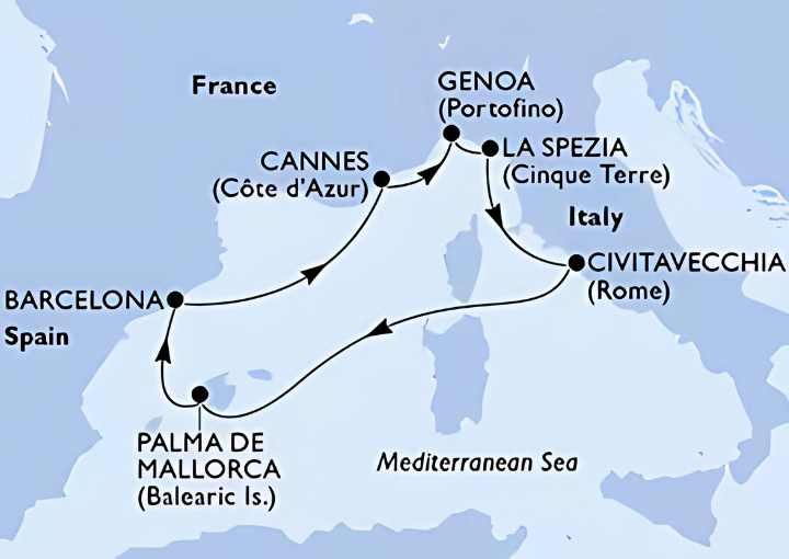 Crucero de 8 días desde Barcelona a bordo del MSC Seaview 2025 MSC Cruceros