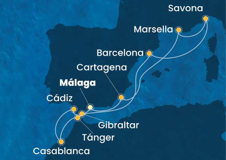 Crucero de 12 días desde Málaga a bordo del Costa Diadema octubre 2026 Costa Cruceros