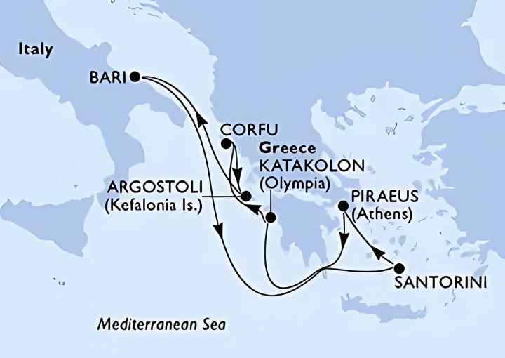 Crucero de 8 días desde Bari (Alberobello) a bordo del MSC Sinfonia 2025 MSC Cruceros