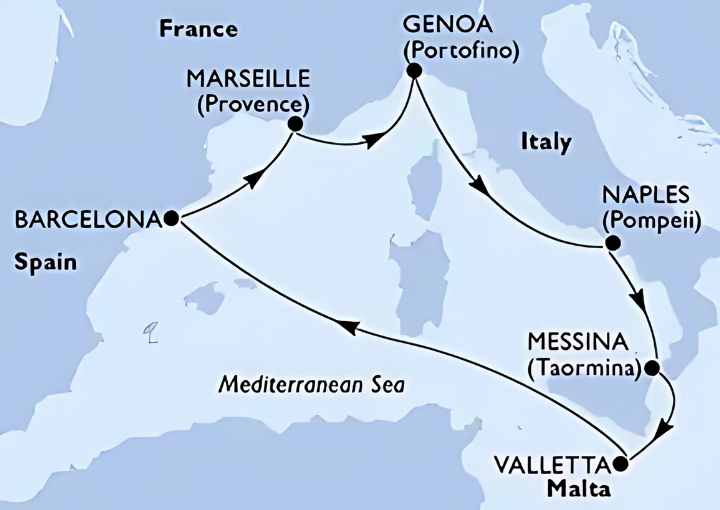 Crucero de 8 días desde Nápoles (Pompeya) a bordo del MSC World Europa 2025 MSC Cruceros
