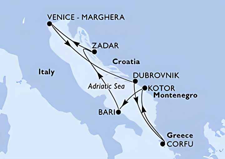 Crucero de 8 días desde Bari (Alberobello) a bordo del MSC Opera 2025 MSC Cruceros