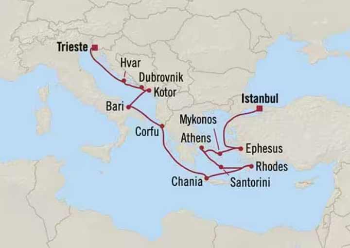 Crucero de 15 días desde Trieste (Italia) a bordo del Oceania Allura julio 2026 Oceania Cruises