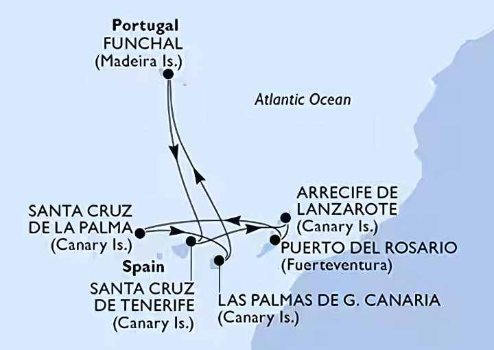 Crucero de 8 días desde Las Palmas de Gran Canaria a bordo del MSC Musica 2025 2026 MSC Cruceros