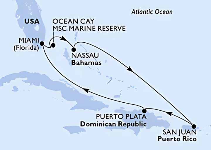 Crucero de 8 días a bordo del MSC Seascape  desde Miami (EEUU) 2025 MSC Cruceros