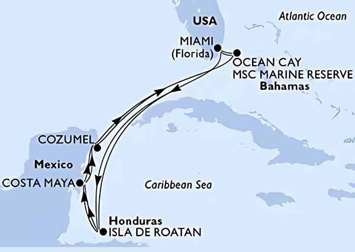 Crucero de 15 días desde Miami (EEUU) a bordo del MSC World America noviembre 2025 MSC Cruceros