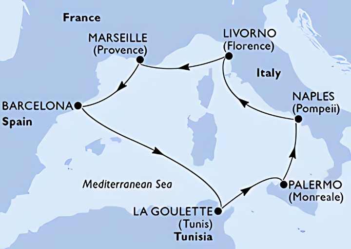 Crucero de 8 días desde Barcelona a bordo del MSC Meraviglia 2026 MSC Cruceros