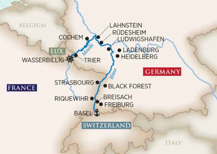 Crucero de 8 días desde Luxemburgo a bordo del AMACERTO
