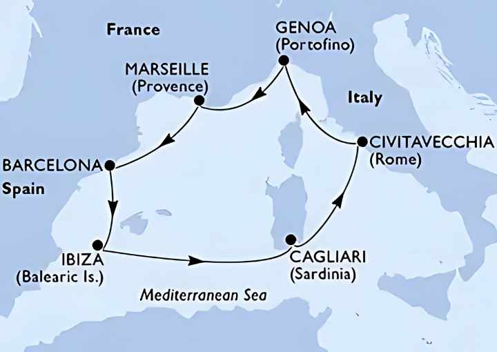 Crucero de 8 días desde Barcelona a bordo del MSC Orchestra 2025 MSC Cruceros