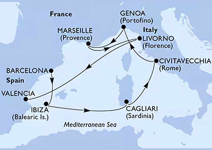Crucero de 10 días desde Barcelona a bordo del MSC Orchestra noviembre 2025 MSC Cruceros