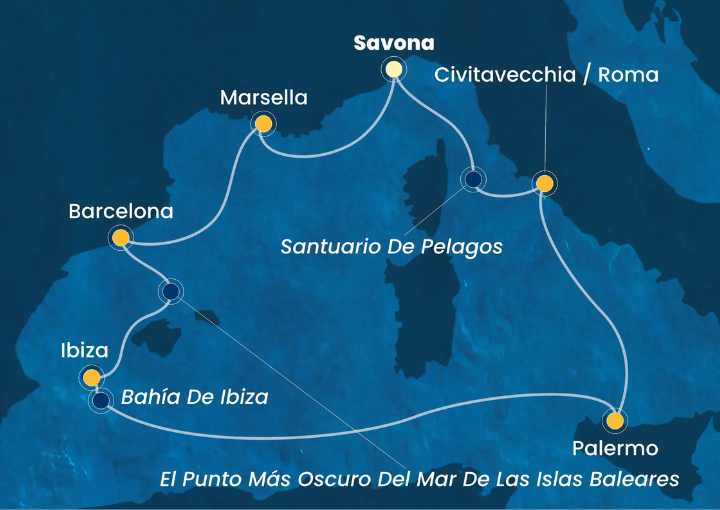 Crucero de 8 días desde Savona (Italia) a bordo del Costa Toscana septiembre 2025 Costa Cruceros