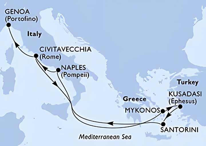 Crucero de 9 días desde Civitavecchia a bordo del MSC Divina octubre 2025 MSC Cruceros