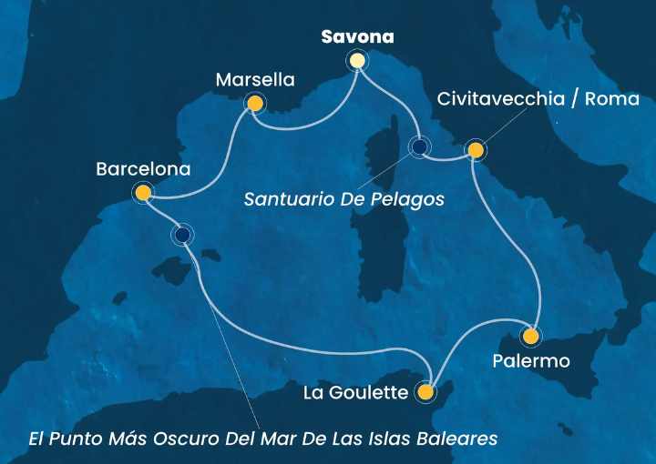 Crucero de 8 días desde Savona (Italia) a bordo del Costa Smeralda