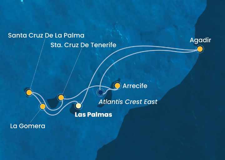 Crucero de 8 días desde Las Palmas de Gran Canaria a bordo del Costa Fortuna diciembre 2025 Costa Cruceros