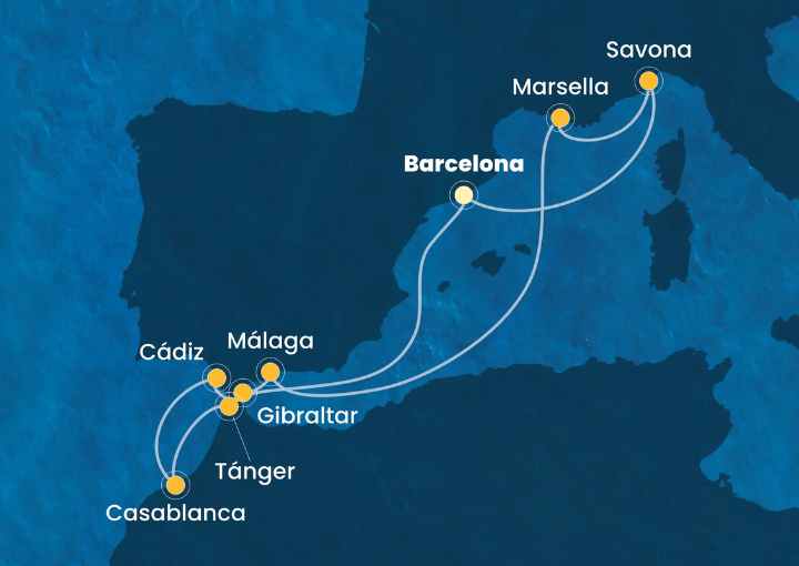 Crucero de 11 días desde Barcelona a bordo del Costa Favolosa abril 2026 Costa Cruceros