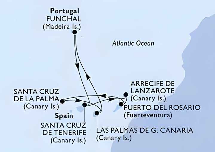 Crucero de 8 días desde Santa Cruz de Tenerife a bordo del MSC Musica marzo 2026 MSC Cruceros