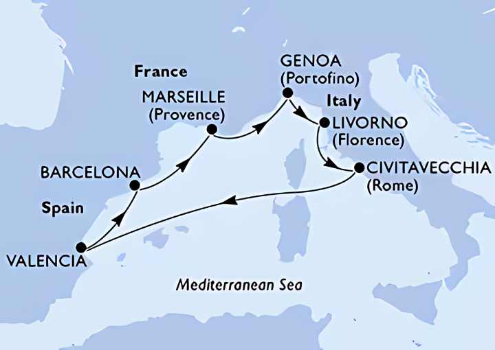 Crucero de 8 días desde Valencia a bordo del MSC Orchestra marzo 2026 MSC Cruceros