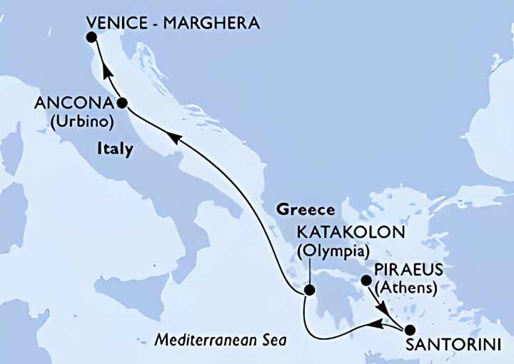 Crucero de 6 días desde Pireo (Atenas) a bordo del MSC Lirica marzo 2026 MSC Cruceros
