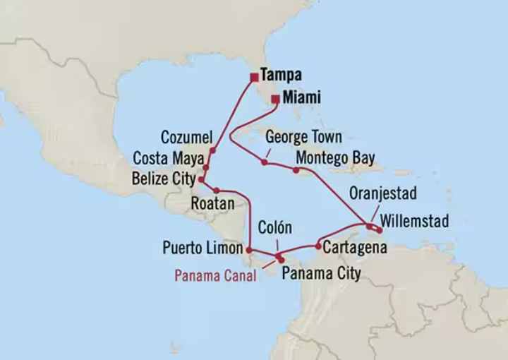 Crucero de 21 días desde Tampa (EEUU) a bordo del Oceania Insignia marzo 2026 Oceania Cruises