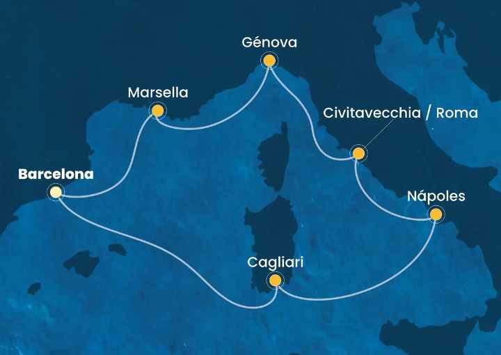 Crucero de 8 días desde Barcelona a bordo del Costa Toscana marzo 2026 Costa Cruceros
