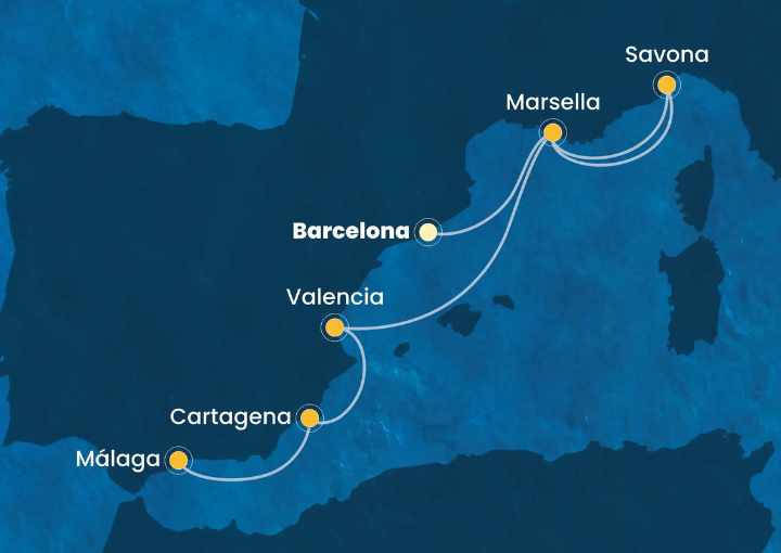 Crucero de 8 días desde Barcelona a bordo del Costa Favolosa marzo 2026 Costa Cruceros