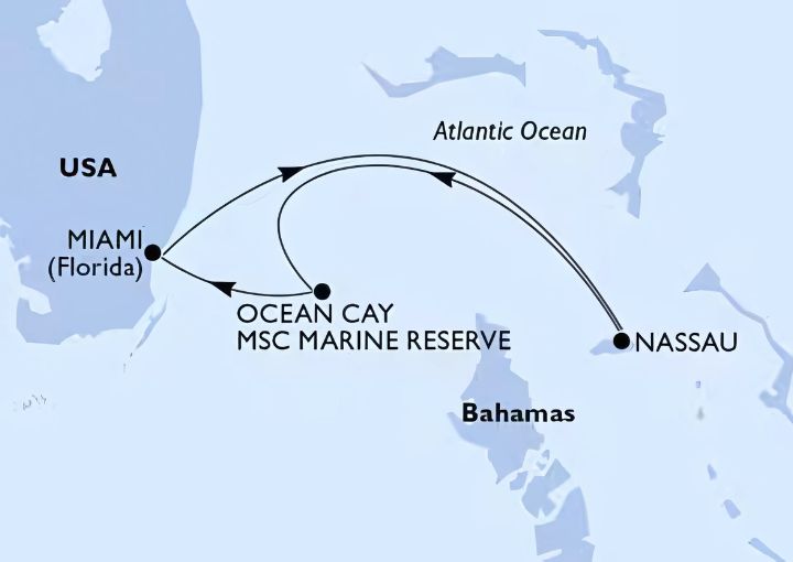 Crucero de 4 días desde Miami (EEUU) a bordo del MSC Seaside 2025 2026 MSC Cruceros