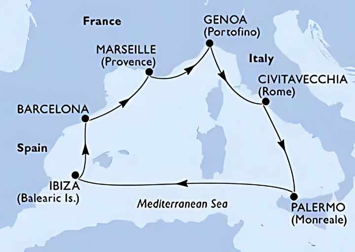 Crucero de 8 días desde Barcelona a bordo del MSC Seaview 2026 MSC Cruceros