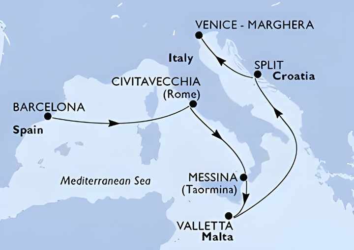 Crucero de 8 días desde Barcelona a bordo del MSC Armonia Marzo 2026 MSC Cruceros