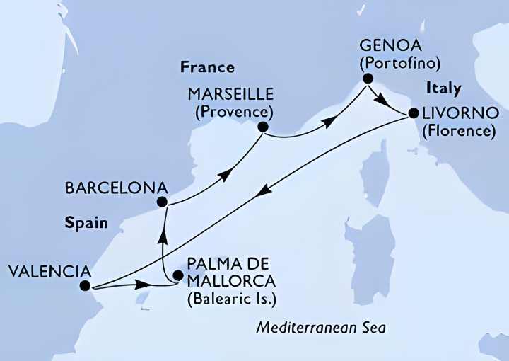 Crucero de 8 días desde Barcelona a bordo del MSC Orchestra noviembre 2026