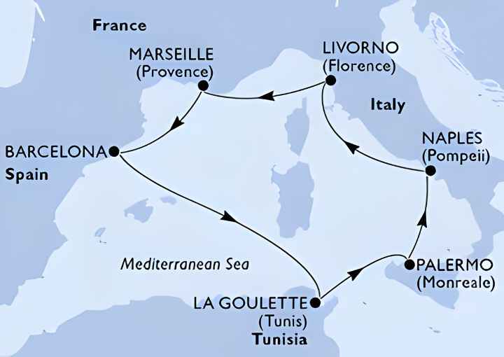 Crucero de 8 días desde Barcelona a bordo del MSC Seaside octubre 2025 MSC Cruceros