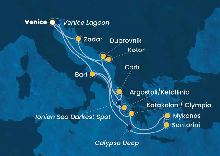 Crucero de 15 días desde Venecia (Italia) a bordo del Costa Deliziosa mayo 2026 Costa Cruceros