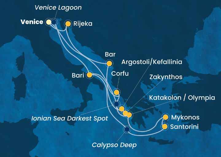 Crucero de 15 días desde Venecia (Italia) a bordo del Costa Deliziosa julio 2026 Costa Cruceros