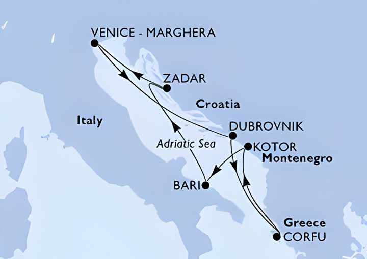Crucero de 8 días desde Venecia (Italia) a bordo del MSC Opera octubre 2025 MSC Cruceros