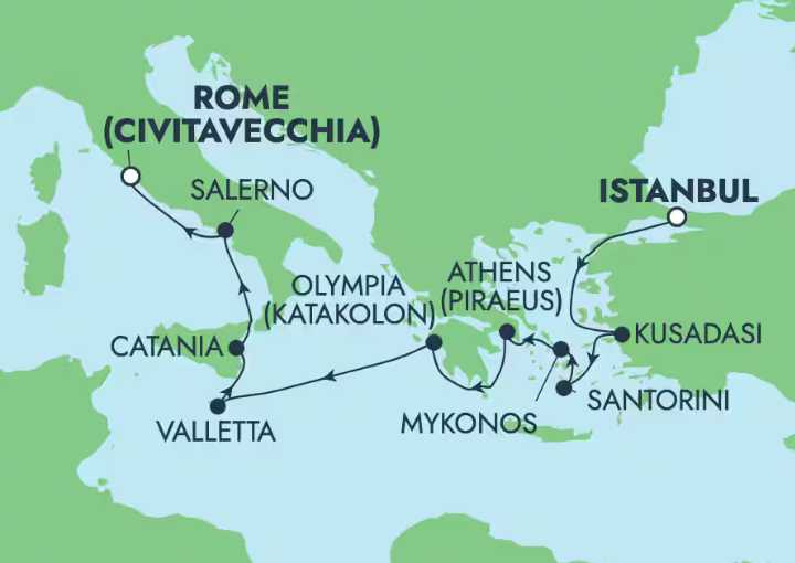 Crucero de 10 días desde Estambul (Turquía) a bordo del Norwegian Viva 2026 Norwegian Cruise Line