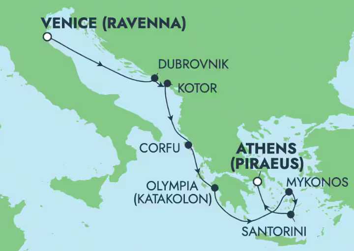 Crucero de 8 días desde Ravenna (Italia) a bordo del Norwegian Gem 2027 Norwegian Cruise Line