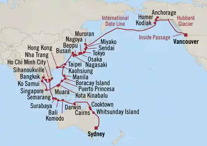 Crucero de 69 días desde Sydney (Australia) a bordo del Oceania Riviera marzo 2027 Oceania Cruises