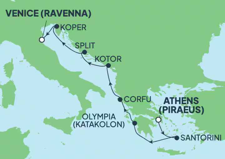 Crucero de 8 días desde Pireo (Atenas) a bordo del Norwegian Gem 2027 Norwegian Cruise Line