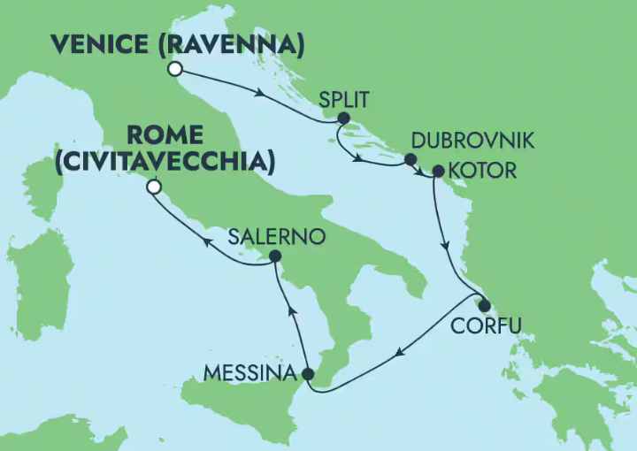 Crucero de 8 días desde Ravenna (Italia) a bordo del Norwegian Gem 2026 Norwegian Cruise Line