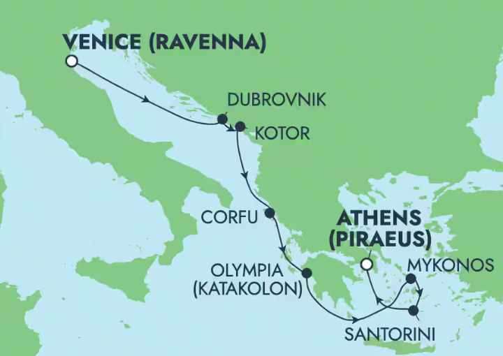 Crucero de 8 días desde Ravenna (Italia) a bordo del Norwegian Gem mayo 2027 Norwegian Cruise Line
