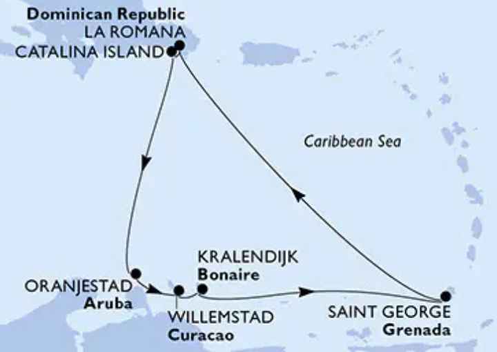 Crucero de 8 días desde La Romana (R.Dominicana) a bordo del MSC Opera 2027 MSC Cruceros