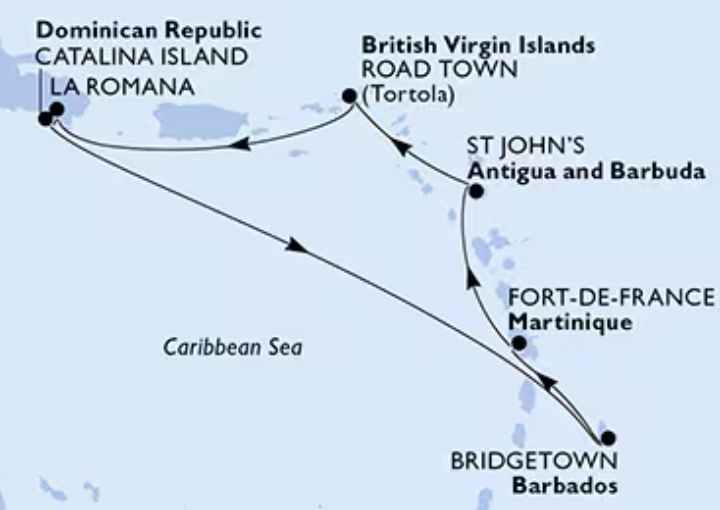 Crucero de 8 días desde La Romana (R.Dominicana) a bordo del MSC Opera 2026 2027 MSC Cruceros