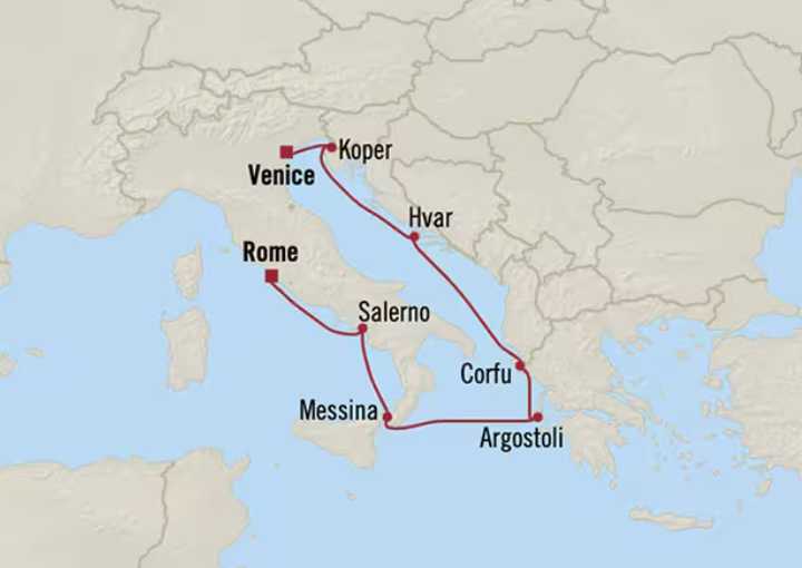 Crucero de 8 días desde Civitavecchia (Roma) a bordo del Oceania Nautica julio 2027 Oceania Cruises