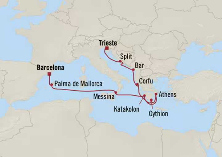 Crucero de 11 días desde Trieste (Italia) a bordo del Oceania Allura julio 2027 Oceania Cruises