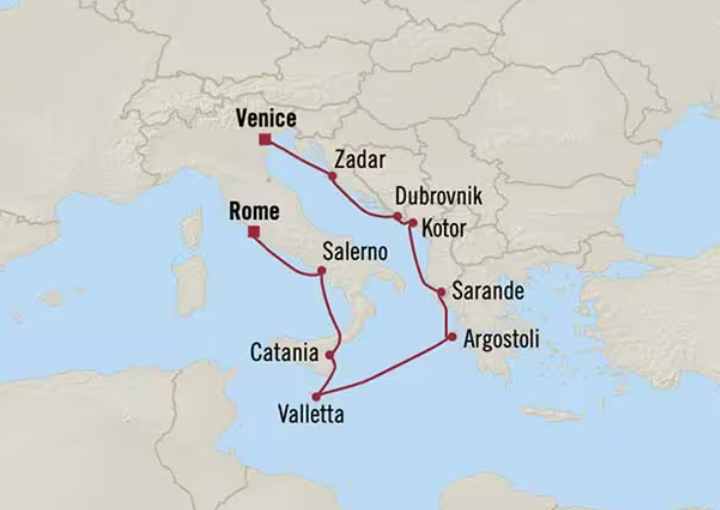Crucero de 10 días desde Civitavecchia (Roma) a bordo del Oceania Insignia octubre 2027 Oceania Cruises