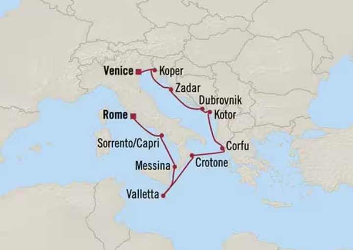 Crucero de 11 días desde Civitavecchia (Roma) a bordo del Oceania Insignia octubre 2026 Oceania Cruises