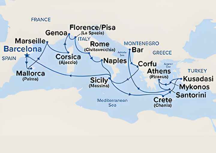 Crucero de 22 días desde Barcelona a bordo del Sun Princess abril 2026 Princess Cruises