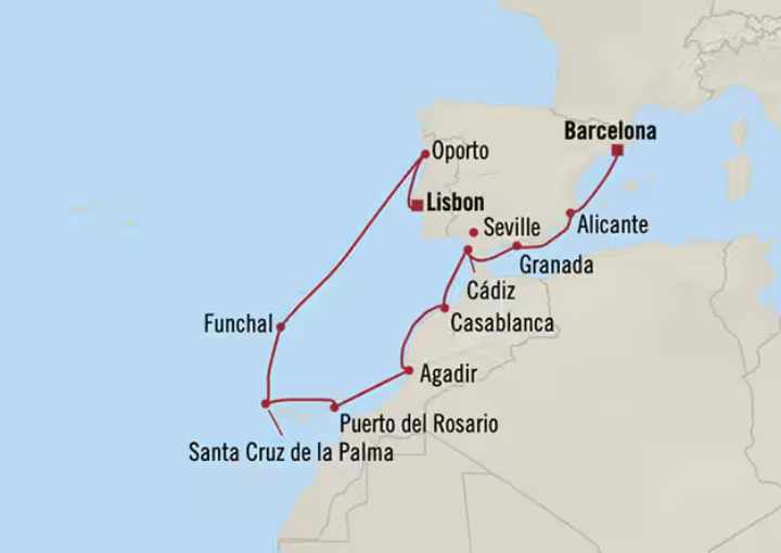 Crucero de 12 días desde Lisboa a bordo del Oceania Sirena abril 2026 Oceania Cruises