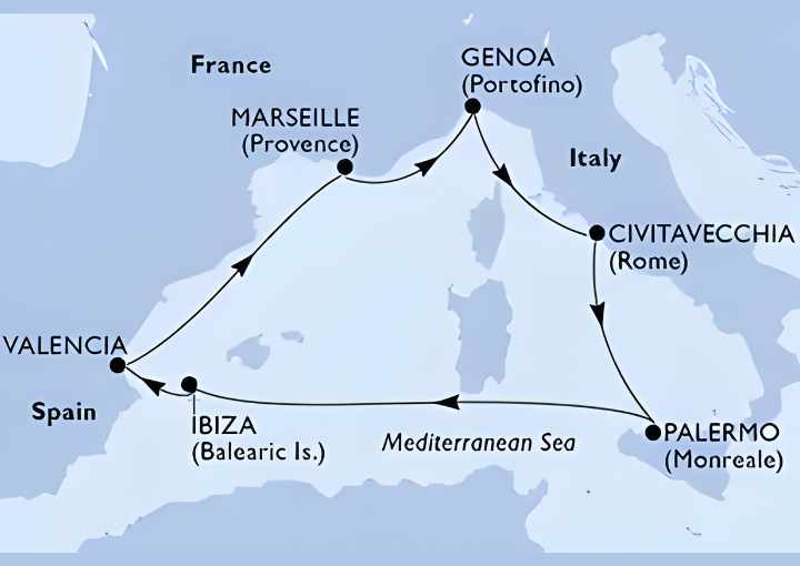Crucero de 8 días desde Civitavecchia (Roma) a bordo del MSC Musica 2027 MSC Cruceros