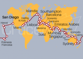 Itinerario Crucero Tramo Vuelta al Mundo 2026