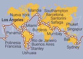 Itinerario Crucero Vuelta al Mundo 2026
