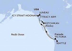 Crucero de 8 días a bordo del MSC Poesia desde Seattle (EEUU) junio 2026 MSC Cruceros